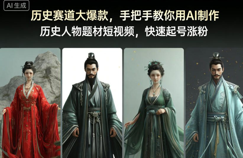 历史赛道大爆款,手把手教你用AI制作历史人物题材短视频,快速起号涨粉-吾爱创业网