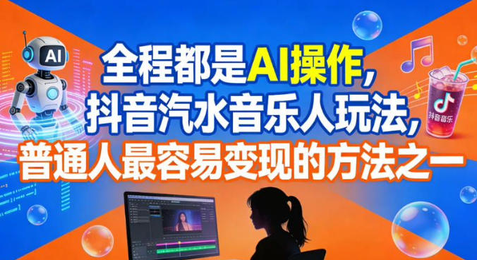 全程都是AI操作,抖音汽水音乐人玩法,普通人最容易变现的方法之一-吾爱创业网