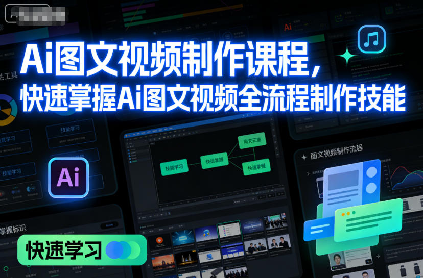 Ai图文视频制作课程,快速掌握Ai图文视频全流程制作技能-吾爱创业网