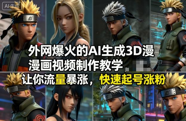 外网爆火的AI生成3D漫画视频制作教学,让你流量暴涨,快速起号涨粉!-吾爱创业网