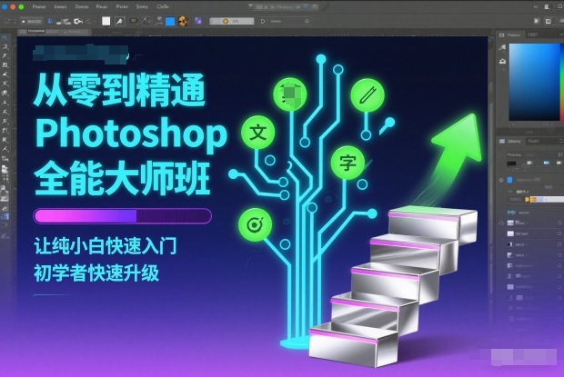 从零到精通Photoshop全能大师班，让纯小白快速入门，初学者快速升级-吾爱创业网