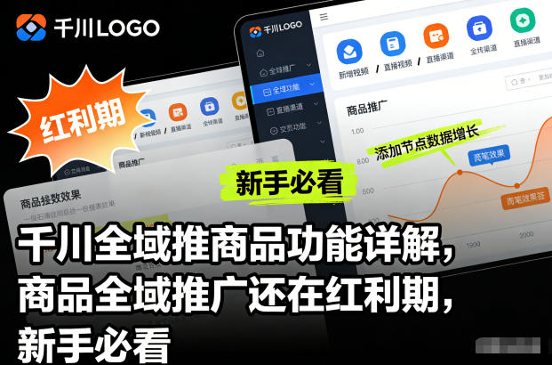 千川全域推商品功能详解，商品全域推广还在红利期，新手必看-吾爱创业网