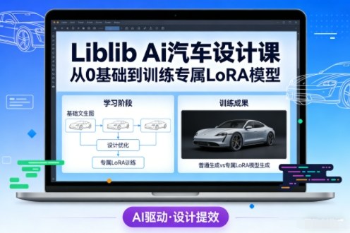 Liblib Ai汽车设计课，从0基础文生图，到教你训练专属设计和风格LoRA模型-吾爱创业网