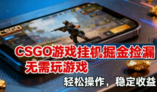 CSGO游戏挂G掘金捡漏，不需要玩游戏，操作简单，收益稳定【揭秘】-吾爱创业网