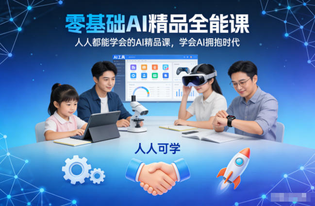 零基础AI精品全能课,人人都能学会的AI精品课,学会AI拥抱时代-吾爱创业网