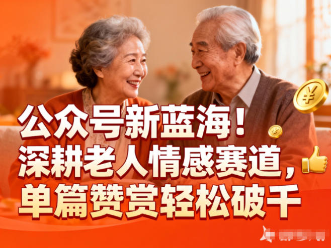 公众号新蓝海！深耕老人情感赛道，单篇赞赏轻松破1k-吾爱创业网