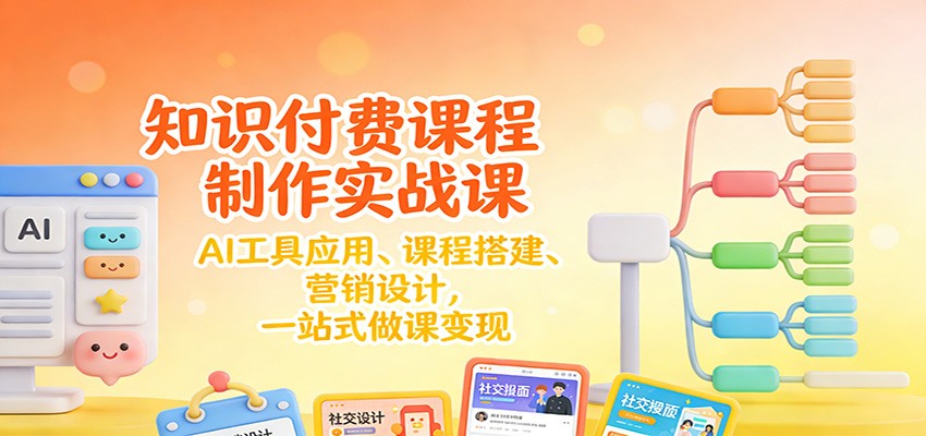知识付费课程制作实战课：AI工具应用 、课程搭建、营销设计，一站式做课变现-吾爱创业网
