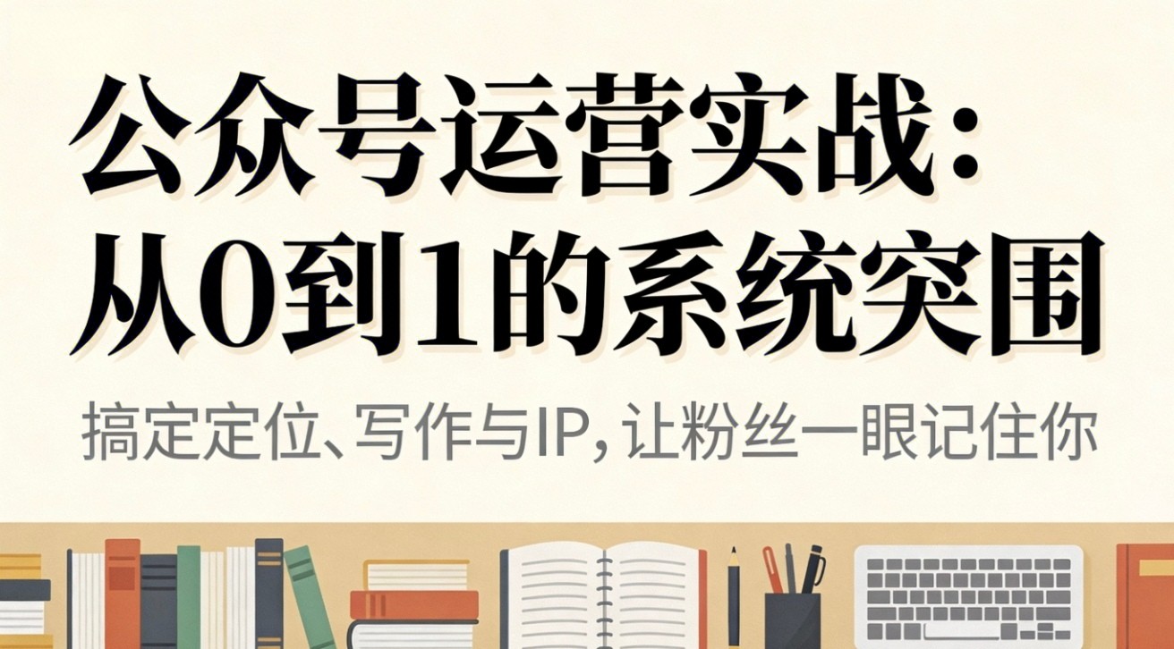 公众号运营实战：从0到1的系统突围-吾爱创业网