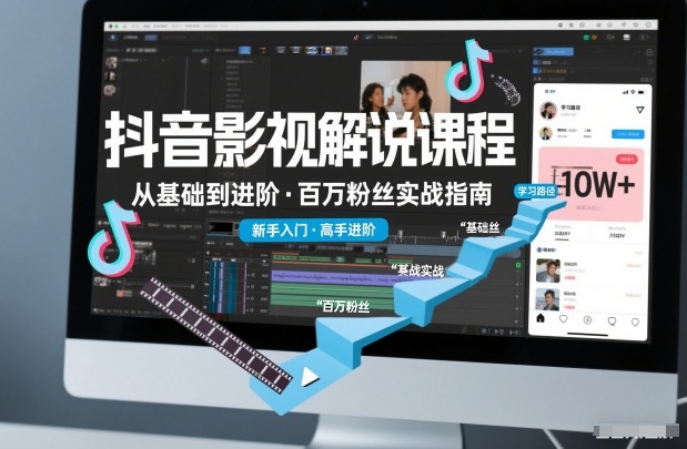 抖音百万粉丝影视解说课程，基础到进阶课，适合新手和进阶学习-吾爱创业网