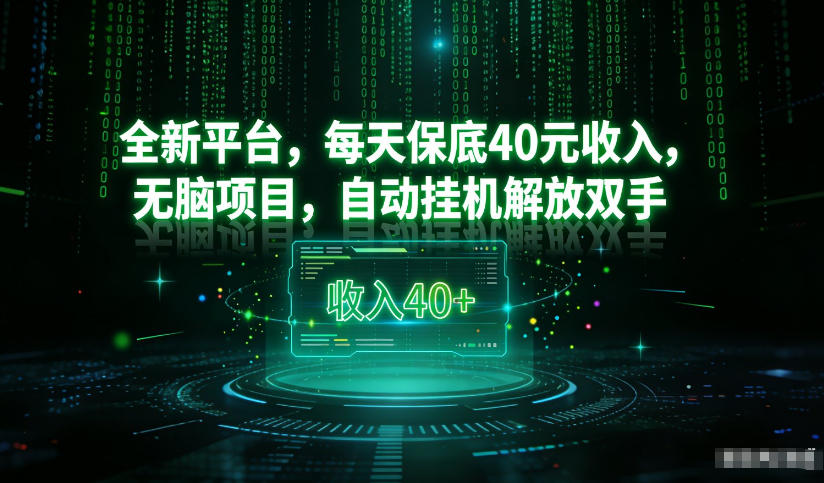 最新看广平台，每天保底30-4米，无脑项目，自动挂G解放双手【揭秘】-吾爱创业网
