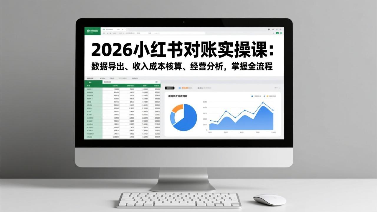 （17071期）2026小红书对账实操课：数据导出、收入成本核算、经营分析，掌握全流程-吾爱创业网