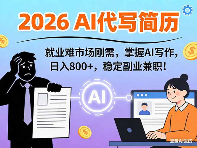 （17119期）AI代写简历，超暴利，用万能模板月入1-3万实战教程，2026年市场刚需！-吾爱创业网