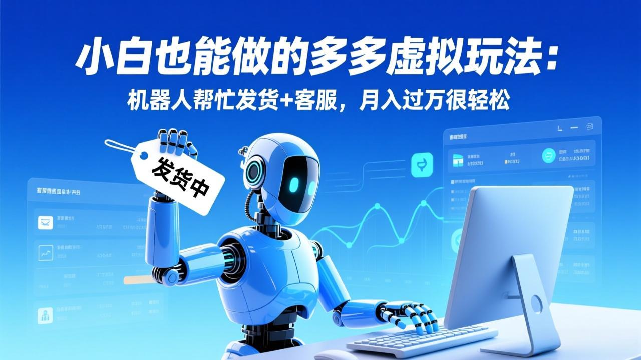 （17230期）小白也能做的多多虚拟玩法：机器人帮忙发货+客服，月入过万很轻松-吾爱创业网