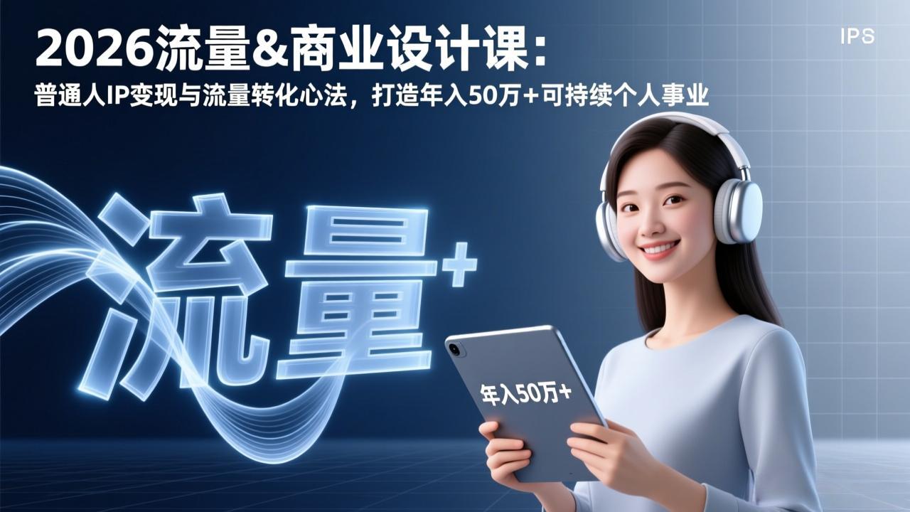 （17246期）2026流量&商业设计课：普通人IP变现与流量转化心法，打造年入50万+可持续个人事业-吾爱创业网