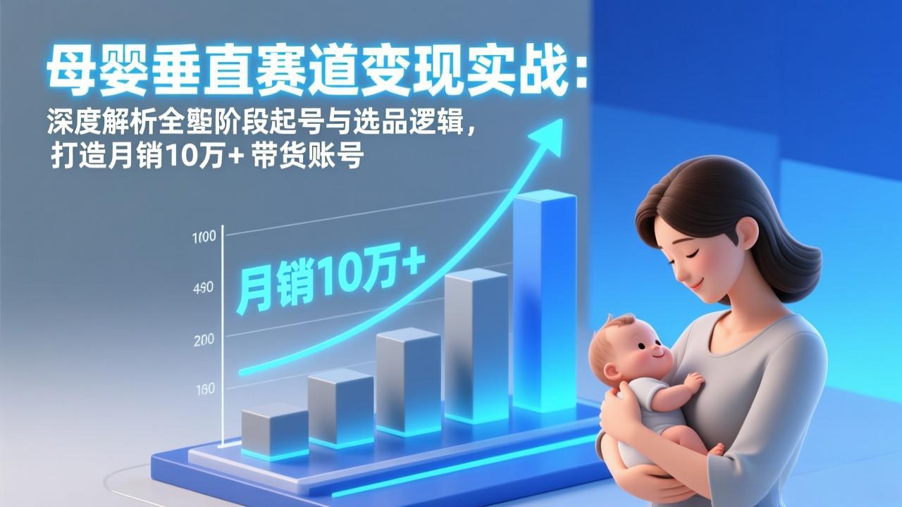 (17233期)母婴垂直赛道变现实战:深度解析三大阶段起号与选品逻辑,打造月销10万+带货账号-吾爱创业网