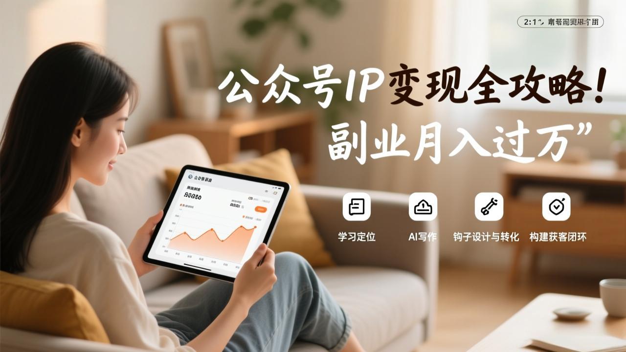 (17275期)公众号IP变现全攻略,学习定位、AI写作、钩子设计与转化,构建获客闭环,副业月入过万-吾爱创业网