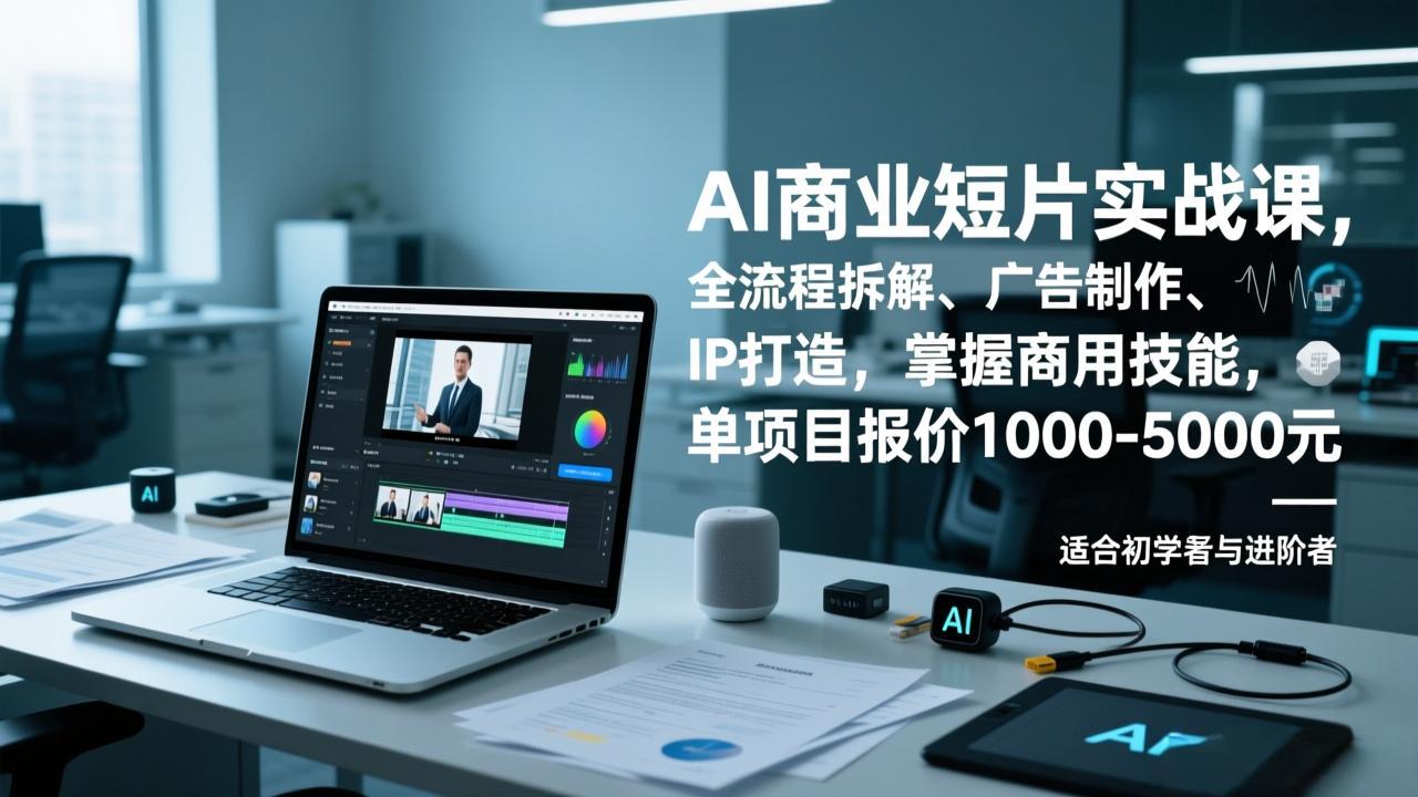 （17051期）AI商业短片实战课，全流程拆解、广告制作、IP打造，掌握商用技能，单项目报价1000-5000元-吾爱创业网