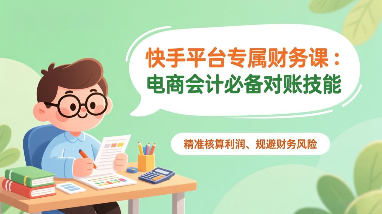 （17167期）快手平台专属财务课：电商会计必备对账技能，精准核算利润、规避财务风险-吾爱创业网