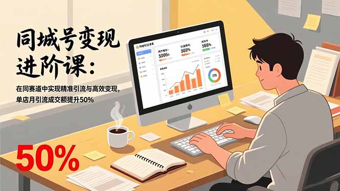 （17015期）同城号变现进阶课：在同城赛道中实现精准引流与高效变现，单店月引流成交额提升50%-吾爱创业网