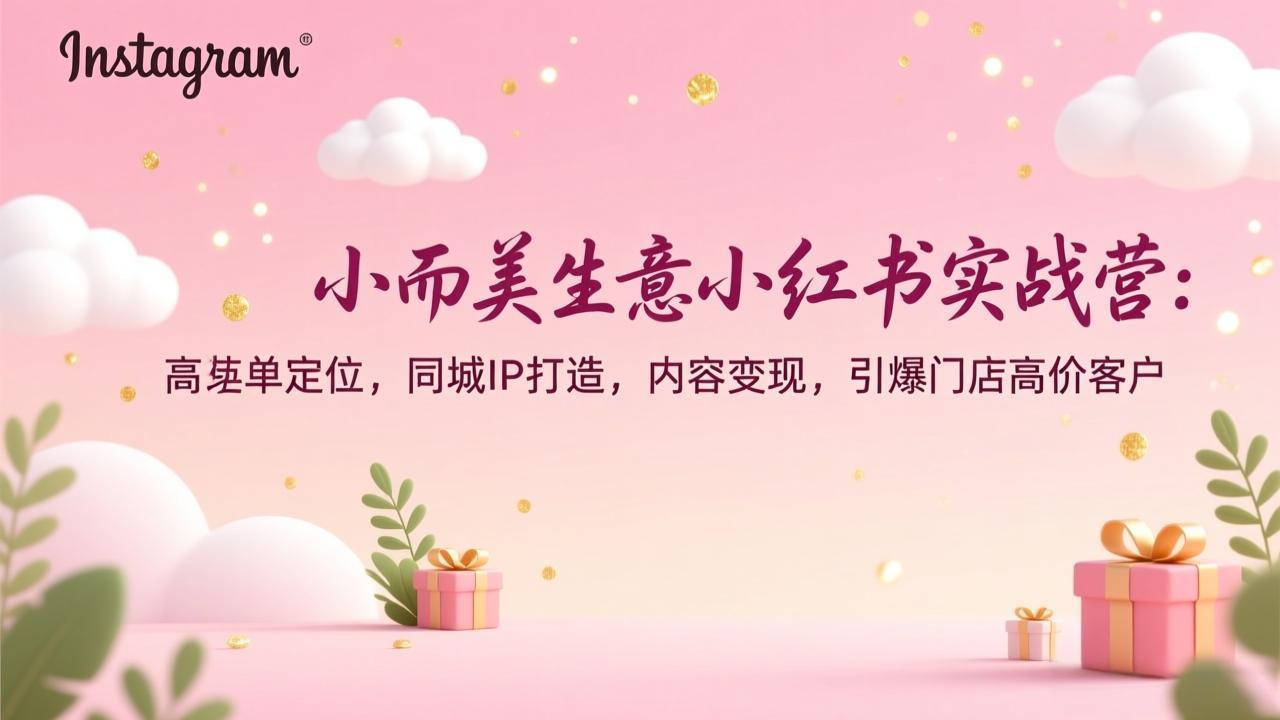 （17113期）小而美生意小红书实战营：高客单定位，同城IP打造，内容变现，引爆门店高价客户-吾爱创业网