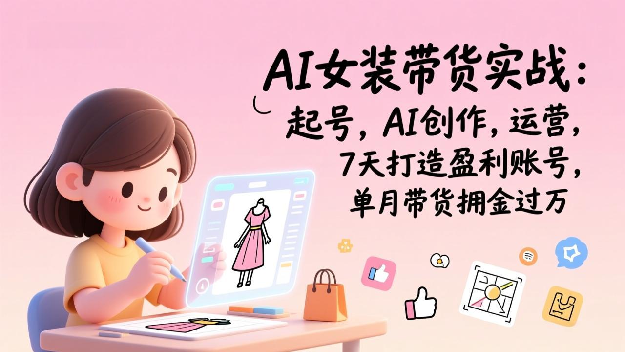 （17088期）AI女装带货实战：起号，AI创作，运营，7天打造盈利账号，单月带货佣金过万-吾爱创业网