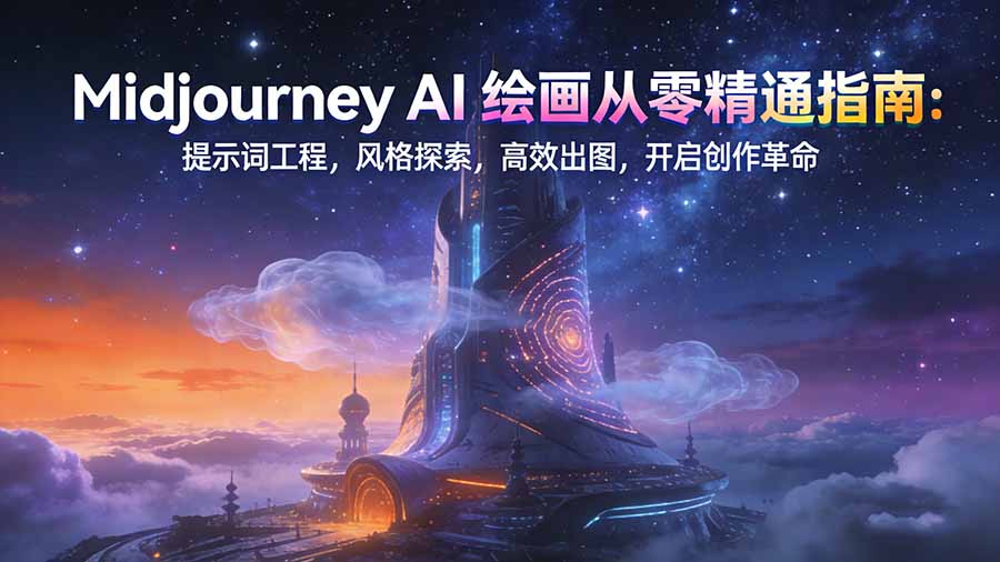 （17118期）Midjourney AI绘画从零精通指南：提示词工程，风格探索，高效出图，开启创作革命-吾爱创业网