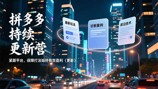 （16987期）拼多多持续更新营，最新玩法、诊断案例、前沿技术，紧跟平台，保障打法始终有效盈利（更新）-吾爱创业网