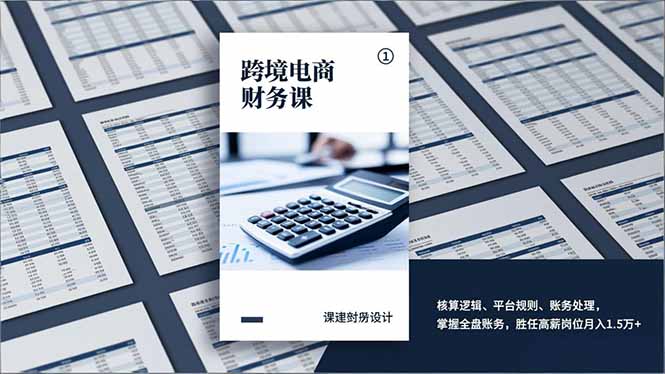 （17036期）跨境电商财务课，核算逻辑、平台规则、账务处理，掌握全盘账务，胜任高薪岗位月入1.5万+-吾爱创业网