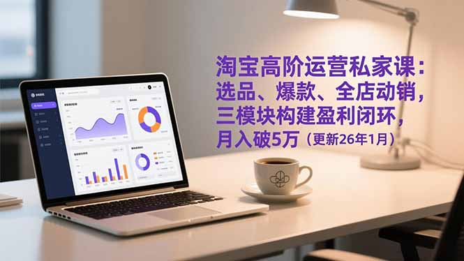 （17080期）淘宝高阶运营私家课：选品、爆款、全店动销，三模块构建盈利闭环，月入破5万（更新26年1月）-吾爱创业网