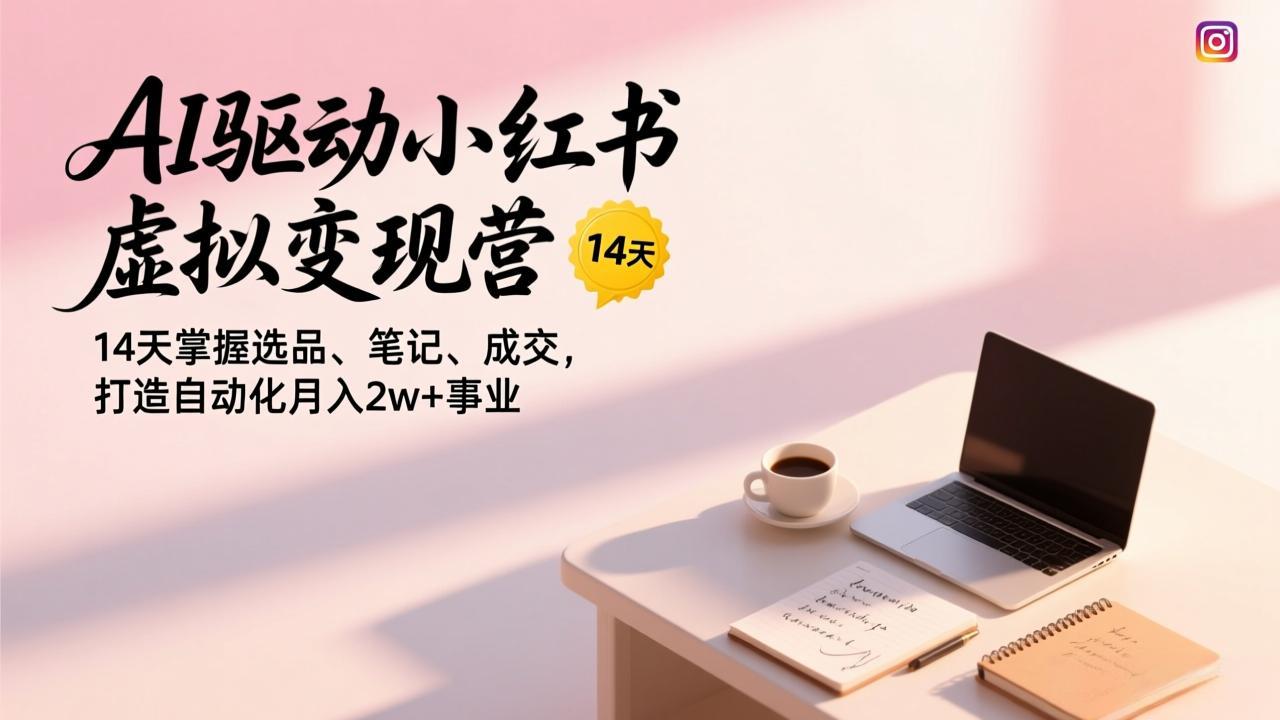 （17204期）AI驱动小红书虚拟变现营，14天掌握选品、笔记、成交，打造自动化月入2w+事业-吾爱创业网