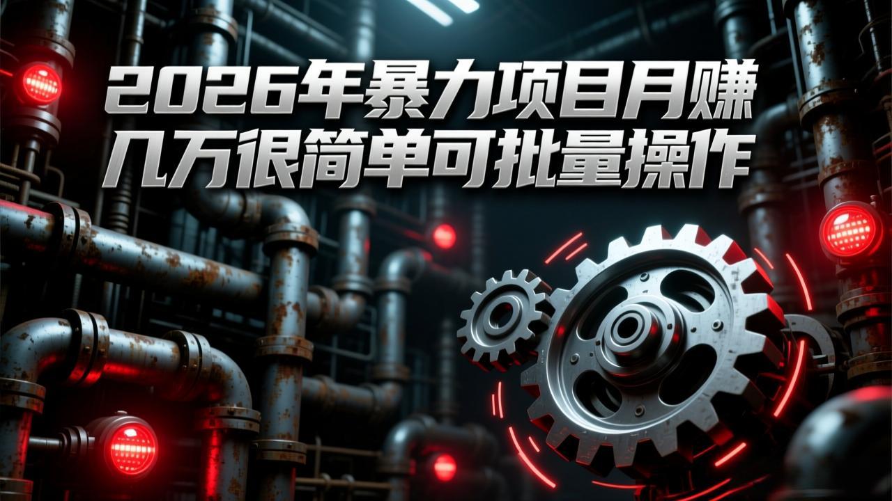 （17218期）2026年暴力项目月赚几万很简单可批量操作，成本低，利润大-吾爱创业网