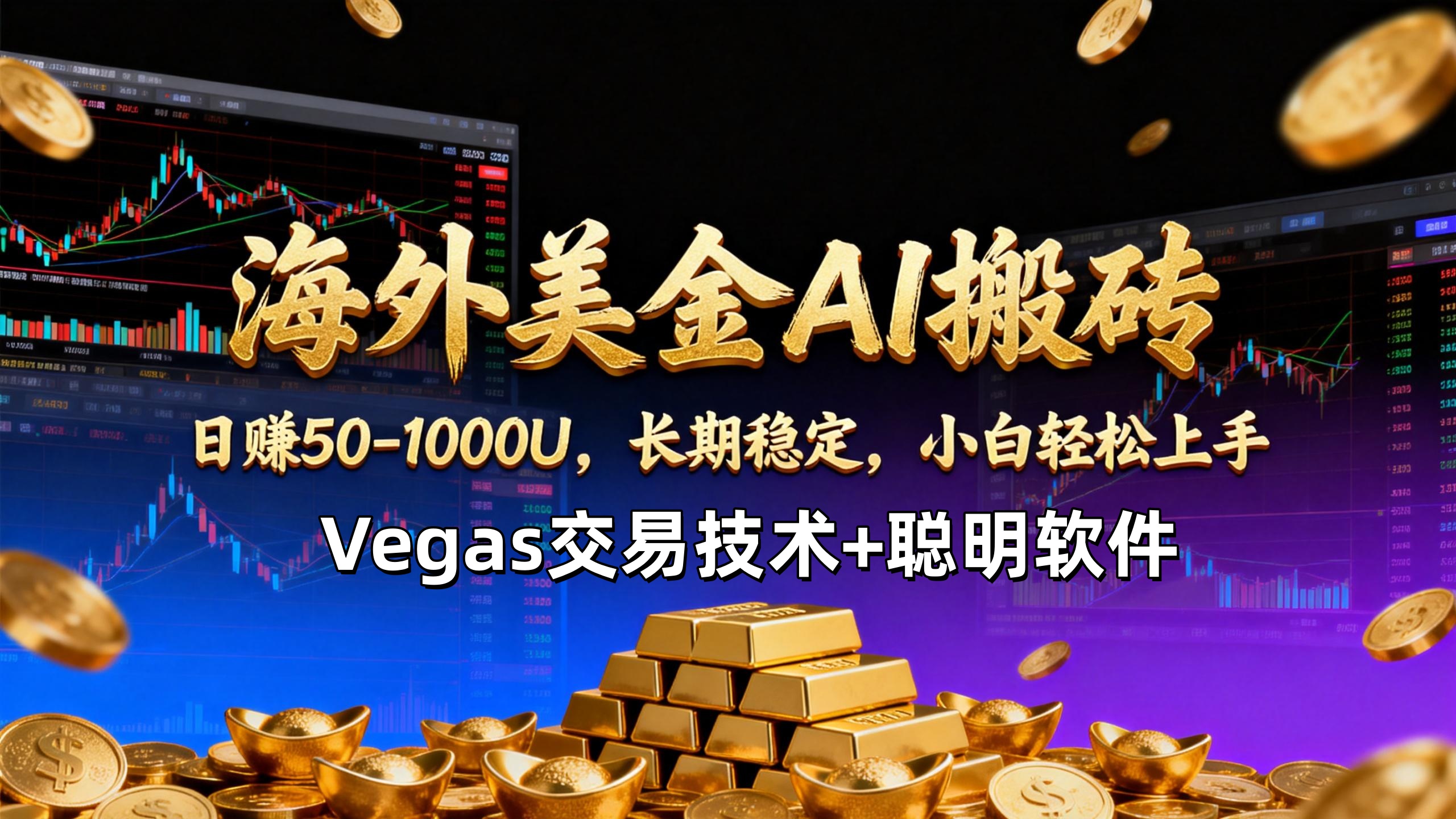 (17143期)【海外美金AI搬砖】Vegas交易技术+聪明软件,日赚50-1000U,长期稳定,小白轻松上手。-吾爱创业网