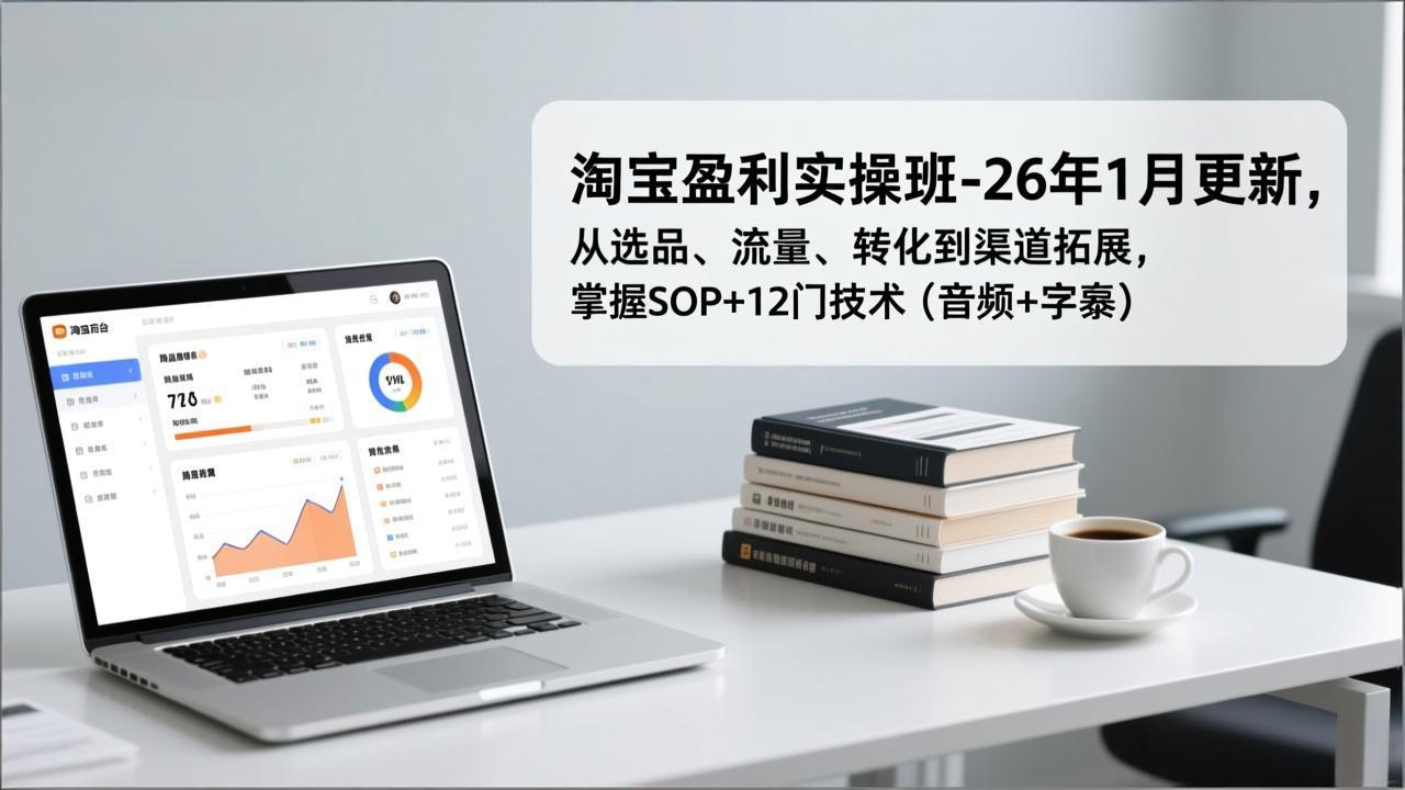 （17105期）淘宝盈利实操班-26年1月更新，从选品、流量、转化到渠道拓展，掌握SOP+12门技术（音频+字幕）-吾爱创业网