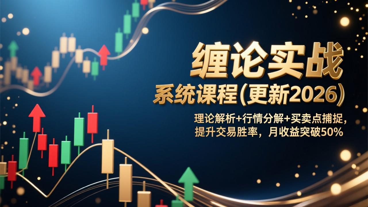 （17136期）缠论实战系统课程(更新2026)，理论解析+行情分解+买卖点捕捉，提升交易胜率，月收益突破50%-吾爱创业网