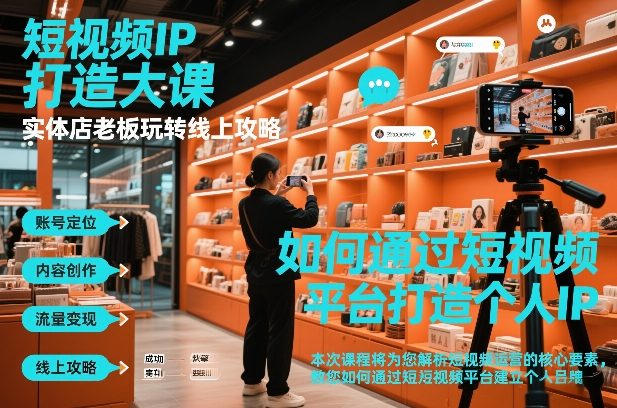 短视频ip打造大课，实体店老板玩转线上攻略-吾爱创业网