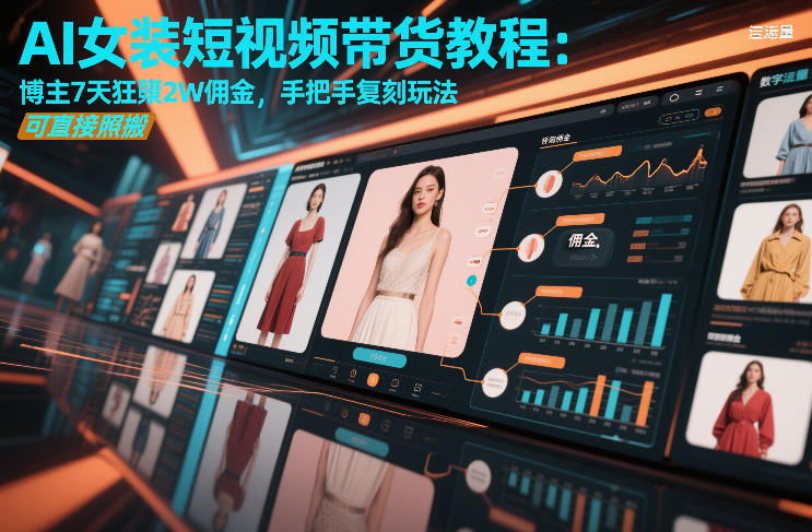 AI女装短视频带货教程：博主7天狂賺2W佣金，手把手复刻玩法，可直接照搬-吾爱创业网