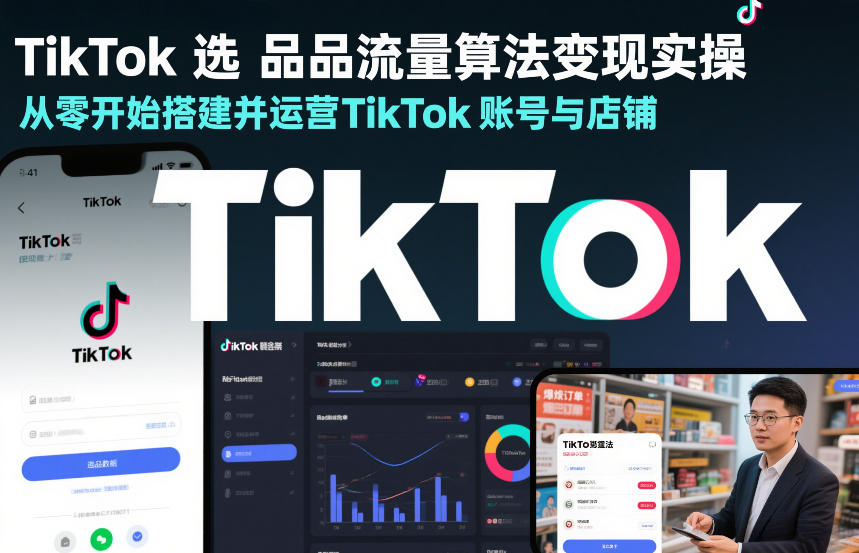 TikTok选品流量算法变现实操，从零开始搭建并运营TikTok账号与店铺-吾爱创业网