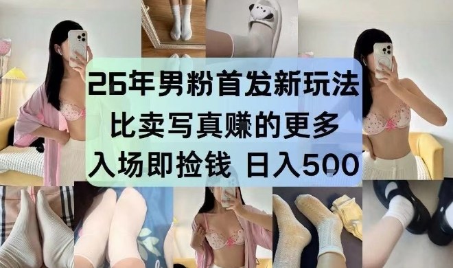 26年男粉首发最新3.0玩法,独此一家,比卖写真賺的更多,入场即捡钱,日入5张【揭秘】-吾爱创业网