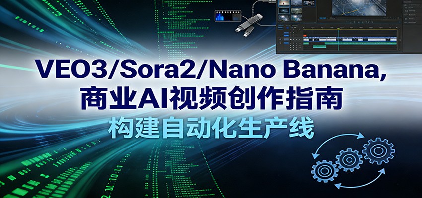 VEO3/Sora2/Nano Banana商业AI视频创作指南，构建自动化生产线-吾爱创业网