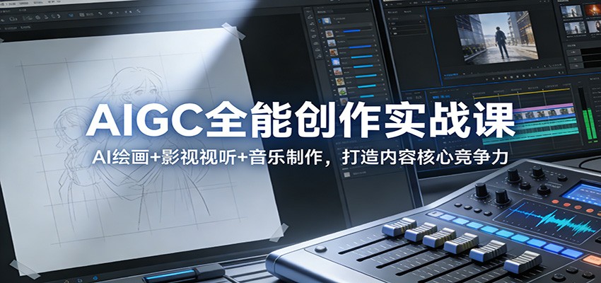 AIGC全能创作实战课：AI绘画+影视视听+音乐制作，打造内容核心竞争力-吾爱创业网