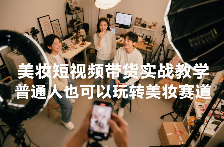 美妆短视频带货实战教学，普通人也可以玩转美妆赛道-吾爱创业网