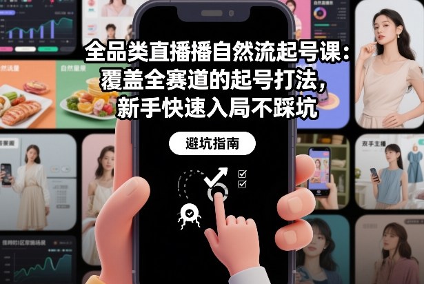 全品类直播自然流起号课：覆盖全赛道的起号打法，新手快速入局不踩坑-吾爱创业网