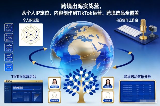 跨境出海实战营，从个人IP定位、内容创作到TikTok运营、跨境选品全覆盖-吾爱创业网