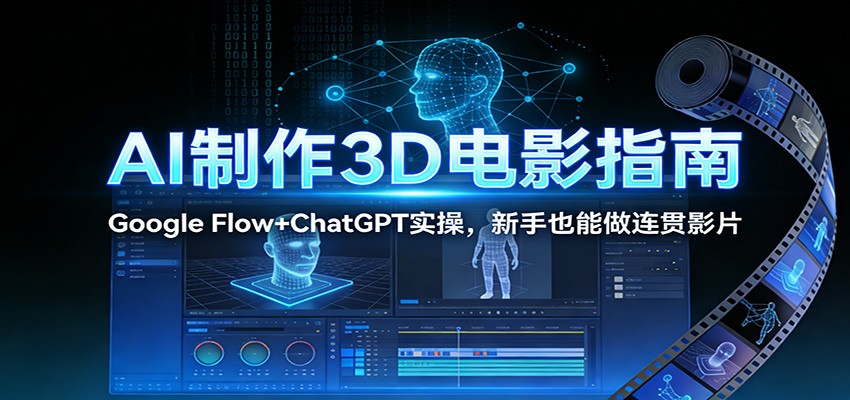AI制作3D电影指南：Google Flow+ChatGPT实操，新手也能做连贯影片-吾爱创业网