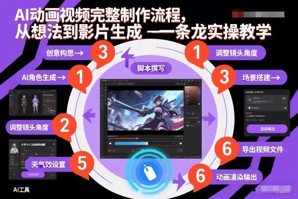 AI动画视频完整制作流程，从想法到影片生成一条龙实操教学-吾爱创业网