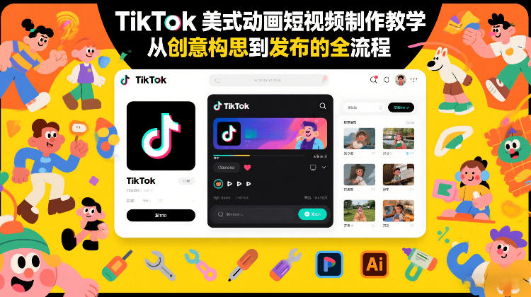TikTok美式动画短视频制作教学，从创意构思到发布的全流程-吾爱创业网