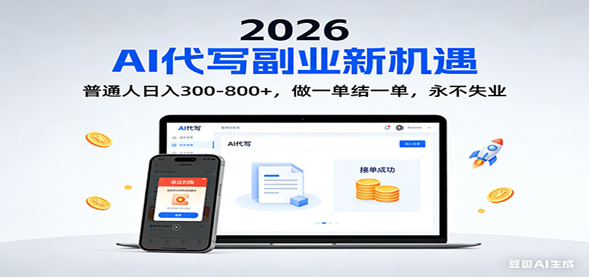 2026 副业首选！AI 代写日入 300-800，普通人0门槛，做一单结一单！-吾爱创业网