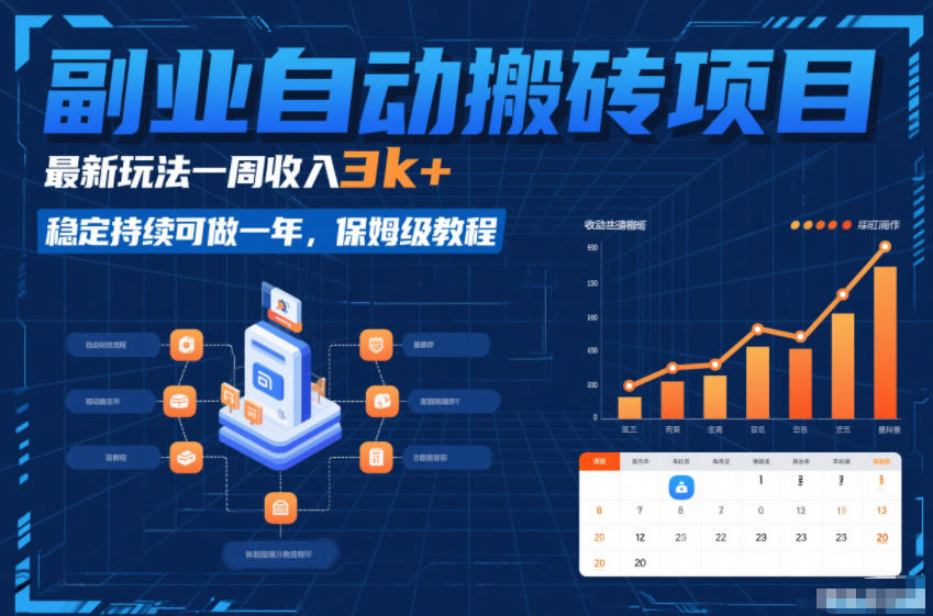 副业自动搬砖项目，最新玩法一周收入3k+，稳定持续可做一年，保姆级教程【揭秘】-吾爱创业网