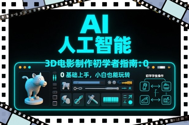 AI人工智能3D电影制作初学者指南：0基础上手，小白也能玩转-吾爱创业网