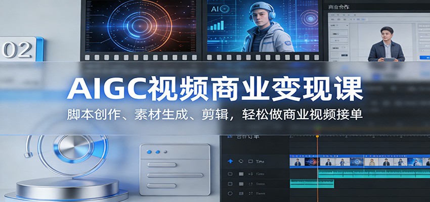 AIGC视频商业变现课:脚本创作、素材生成、剪辑,轻松做商业视频接单-吾爱创业网